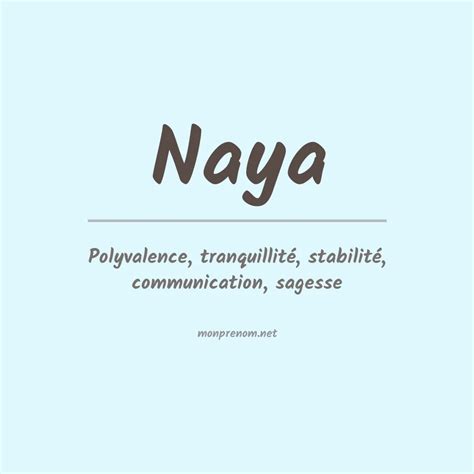 signification du prénom naya